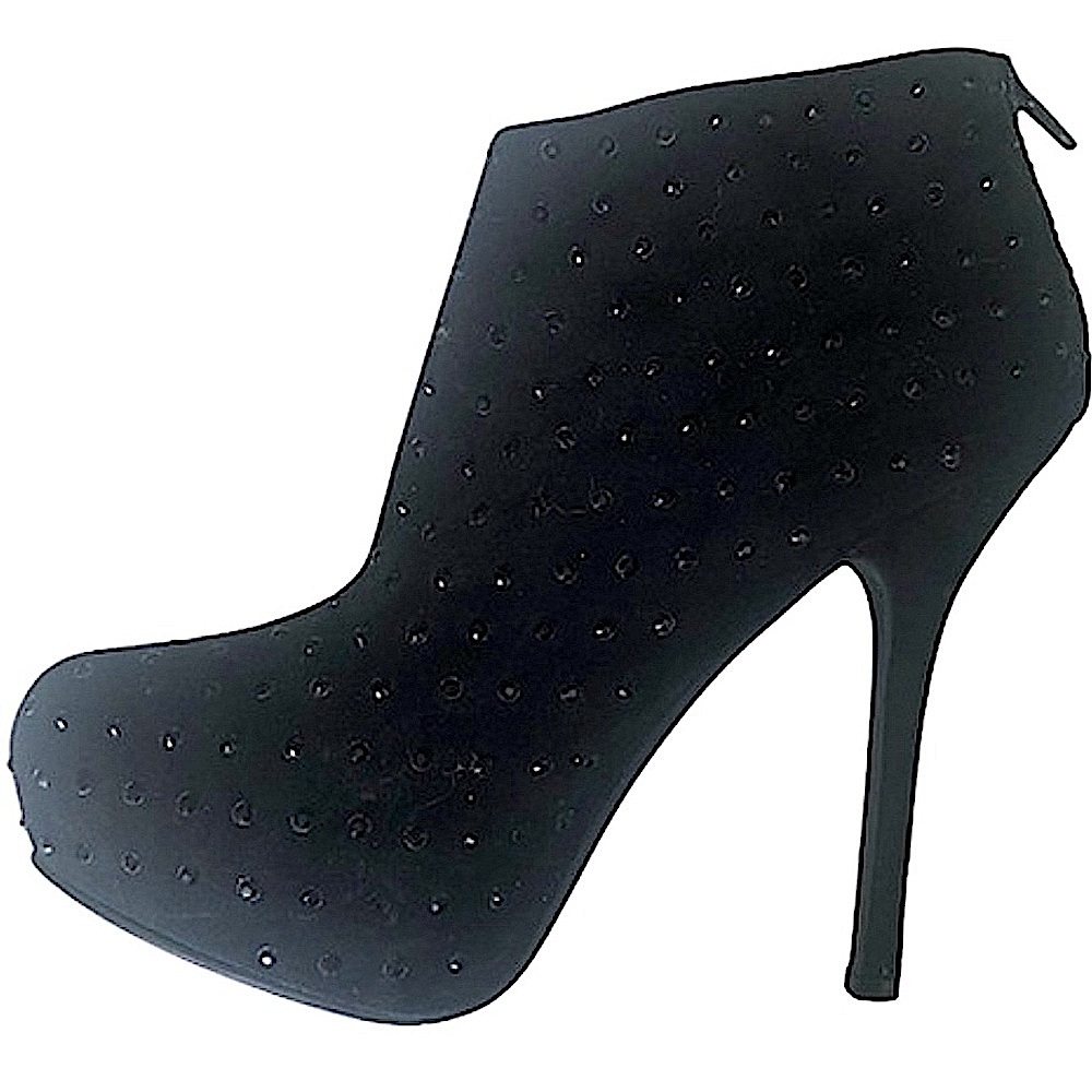 𝐅𝐎𝐑𝐄𝐕𝐄𝐑 𝟐𝟏 | BLACK RHINESTONE HEEL BOOTIES